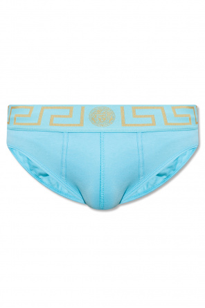 【関税込み】Versace Underwear ブルー 水玉 スリッパ 1.jpg